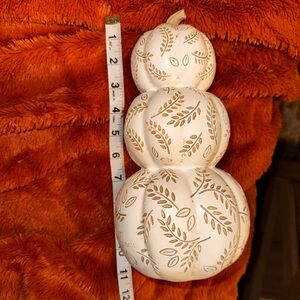 Celebrate It White & Beige Resin Pumpkin Decor